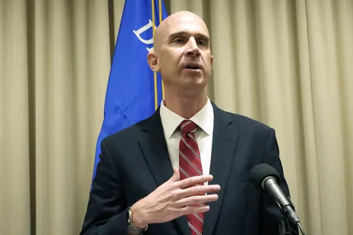 U.S. Attorney Todd W. Gee for the Southern District of Mississippi, addresses a reporter's question at a news conference, Wednesday, Nov. 8, 2023, in Jackson, Miss. Approximately 40 people with connections to multiple states and Mexico were arrested Tuesday, Jan 23, 2024, after a four-year federal investigation uncovered multiple drug trafficking operations throughout East Mississippi, federal prosecutors announced. (AP Photo/Rogelio V. Solis, File)