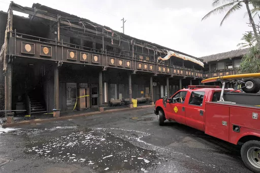 The Coco Palms Resort retail annex where one shop on the second floor was gutted by fire in Wailua on the island of Kauai, Hawaii, is pictured on Dec. 3, 2009. Demolition will soon begin on the resort once favored by both Hawaiian and Hollywood royalty before it was heavily damaged by a hurricane three decades ago. The Honolulu Star-Advertiser reports the Coco Palms Resort on the island of Kauai will be torn down for a new 350-room hotel. Construction is expected to take about three years. (Denn