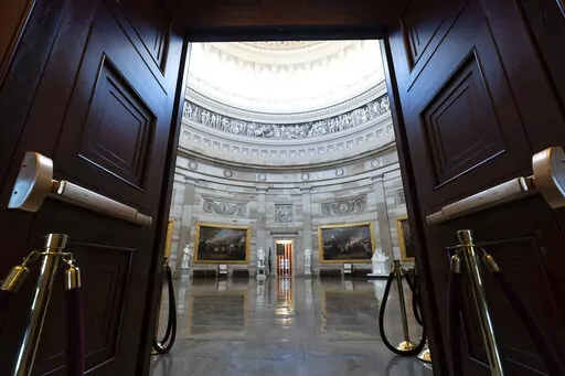 The Rotunda of the Capitol in Washington is seen June 30, 2021. The Capitol will reopen to the public Monday for guided tours for limited groups of people who have registered in advance, congressional officials said Wednesday, March 23, 2022, two years after the pandemic prompted the cessation of such visits. (AP Photo/Alex Brandon, File)