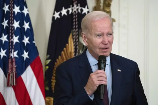 President Joe Biden speaks during the celebration of Jewish American Heritage Month in the East Room of the White House, Tuesday, May 16, 2023, in Washington. (AP Photo/Manuel Balce Ceneta)