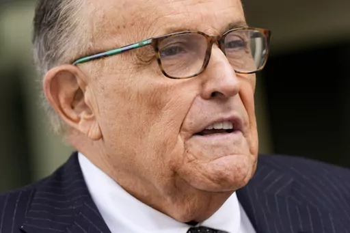 Rudy Giuliani speaks with reporters as he departs the federal courthouse, May 19, 2023, in Washington. Giuliani, who as a member of Donald Trump's legal team sought to overturn 2020 presidential election results in battleground states, was interviewed recently by investigators with the Justice Department special counsel's office, according to a person familiar with the matter. (AP Photo/Patrick Semansky, File)