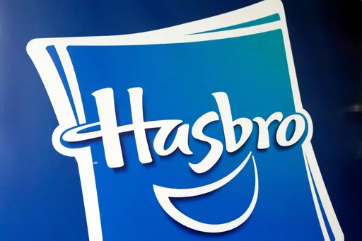 The Hasbro logo is seen, April 26, 2018, in New York. Toy maker Hasbro said Monday, Dec. 11, 2023, that it is cutting about 1,100 jobs, or 20% of its workforce, as the malaise in the toy business extends through another holiday shopping season. (AP Photo/Richard Drew, File)