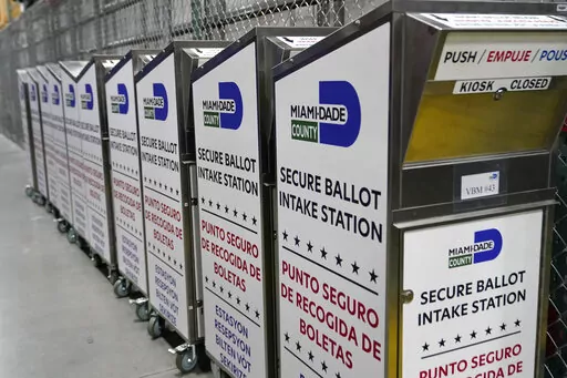 Ballot boxes are lined up as employees test voting equipment at the Miami-Dade County Elections Department, Oct. 19, 2022, in Miami, in advance of the 2022 midterm elections on Nov. 8. Republican activists who believe the 2020 election was stolen from former President Donald Trump have crafted a plan that, in their telling, will thwart cheating in this year's midterm elections. (AP Photo/Lynne Sladky, File)