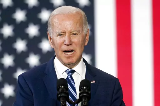 President Joe Biden speaks at North Carolina Agricultural and Technical State University, in Greensboro, N.C., Thursday, April 14, 2022. (AP Photo/Carolyn Kaster)