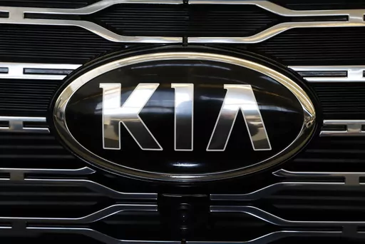 This is the front grill of a 2020 KIA Telluride on display at the 2020 Pittsburgh International Auto Show, Feb.13, 2020 in Pittsburgh. Kia is recalling more than 427,000 of its Telluride SUVs due to a defect that may cause the cars to roll away while they’re parked. According to documents published by the National Highway Traffic Safety Administration, the intermediate shaft and right front driveshaft of certain 2020-2024 Tellurides may not be fully engaged. (AP Photo/Gene J. Puskar. file)