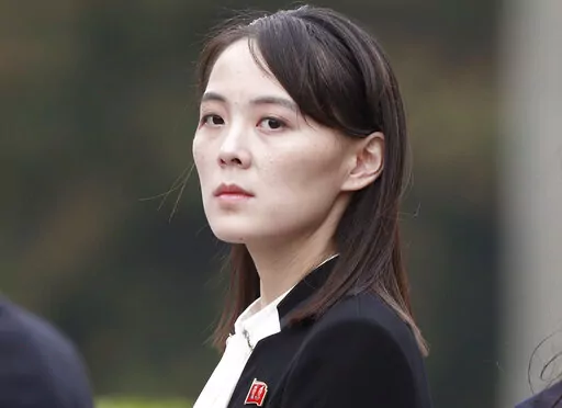 Kim Yo Jong, sister of North Korea's leader Kim Jong Un, attends a wreath-laying ceremony at Ho Chi Minh Mausoleum in Hanoi, Vietnam, March 2, 2019. The influential sister of North Korean leader Kim called South Korea’s defense minister a “scum-like guy” for talking about preemptive strikes on the North, warning Sunday, April 3, 2022, that the South may face “a serious threat.” (Jorge Silva/Pool Photo via AP, File)