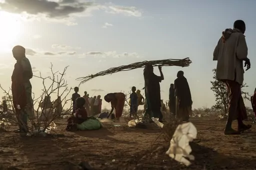 Somalis who have been displaced due to drought settle at a camp on the outskirts of Dollow, Somalia, Sept. 19, 2022. An international team of climate scientists says the ongoing drought in Eastern Africa has been made worse by human-induced climate change according to a report from World Weather Attribution. (AP Photo/Jerome Delay, File)