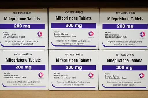 Boxes of the drug mifepristone sit on a shelf at the West Alabama Women's Center in Tuscaloosa, Ala., March 16, 2022. An “anti-vice” law from the 19th century is at the center of a new court ruling that could soon halt access to the leading abortion drug in the U.S. On Friday, April 7, 2023, a Trump-appointed judge in Texas sided with Christian conservatives in ruling that the Comstock, enacted in the 1870s, prohibits sending the long-used drug through the mail. (AP Photo/Allen G. Breed, Fil